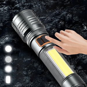 Bán Hot Telescopic Zoom lumens cao linterna có thể sạc lại đèn lồng COB trắng <span class=keywords><strong>LED</strong></span> <span class=keywords><strong>Torch</strong></span> ánh sáng chiến thuật đèn pin - Product Image 3