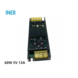 INER LED Driver 5V 60W 12A tegangan konstan beralih Mode catu daya 5volt 110VAC 220VAC ke 5VDC pencahayaan Transformer