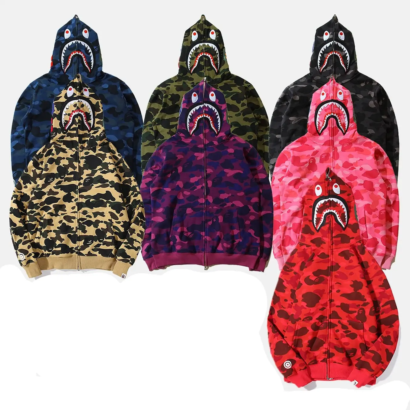 3D Logo All over Print Puff Plus Sized Heavyweight Pullover Oversized Washed Full Zip up Hoodie