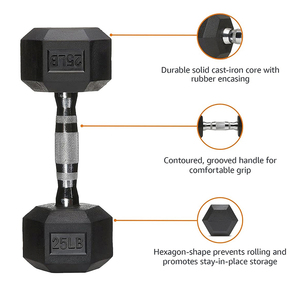 Bán buôn mancuernas thiết bị tập thể dục 20kg unisex polybag + CTN + quả tạ bằng gỗ đặt 40kg 50kg 25kg cao su Hex dumbells Set tập thể dục - Product Image 4