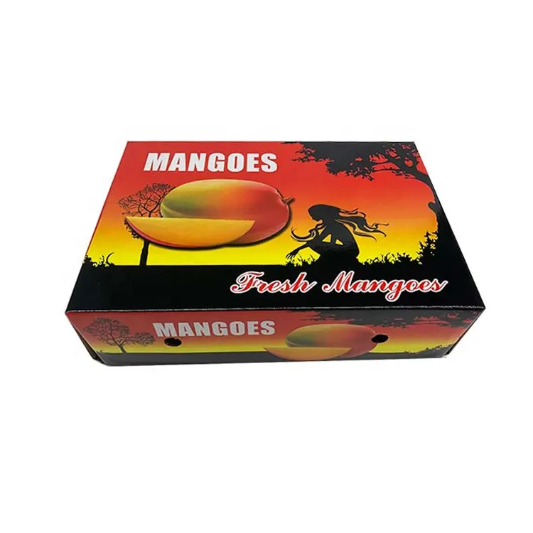 Caixa de embalagem de frutas frescas de banana do papel do logotipo personalizado com tampa