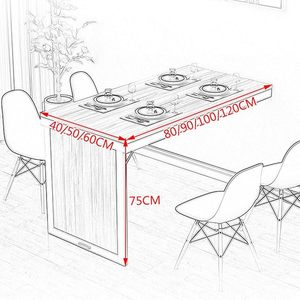 <span class=keywords><strong>Table</strong></span> à manger pliante <span class=keywords><strong>murale</strong></span>, <span class=keywords><strong>table</strong></span> <span class=keywords><strong>murale</strong></span> pliable pour petits espaces, bureau multifonctionnel pour la maison, bureau moderne et simple - Product Image 2