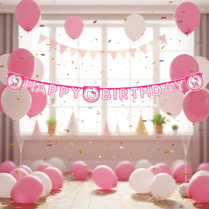 Bannière en papier Hello Kitty Joyeux Anniversaire 2M Décoration de fête - Product Image 3