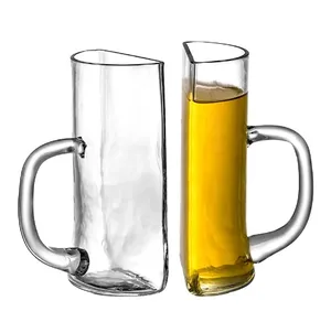 Очки для питья элегантной формы с индивидуальным принтом логотипа, прозрачная чашка для содового пива, мультяшная Лазерная мерная чашка