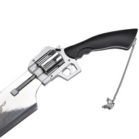 Réplique d'arme 129 cm Final Fantasy VIII FF8 Squall Leonhart : Gunblade Revolver Gun Sword Non-Fonctionnel Full Tang Lionheart