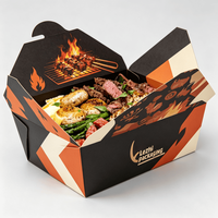 Emballage jetable pour la restauration rapide : Boîte à emporter en papier kraft pour poulet frit, sushis, burgers, avec impression personnalisée pour restaurant
