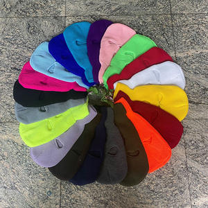 TISC grosir musim dingin hangat Hiking tiga lubang topi Balaclava Semi cetakan kustom Logo bordir penutup kepala masker wajah Ski rajut - Product Image 3