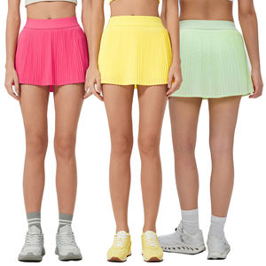 Jupe de sport plissée 2-en-1 en tissu rafraîchissant pour le <span class=keywords><strong>golf</strong></span>, la course, le fitness, le tennis et le yoga pour femme avec poche - Product Image 1