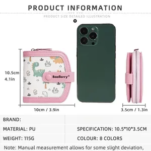Mignon dames portefeuille avec fermeture éclair <span class=keywords><strong>petit</strong></span> PU doublé <span class=keywords><strong>porte</strong></span>-monnaie <span class=keywords><strong>porte</strong></span>-cartes portefeuille pour femmes avec espace pour l'argent cartes de crédit pour les filles - Product Image 6