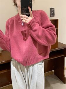 Cardigan en maille de <span class=keywords><strong>mohair</strong></span> à col irrégulier court, décoration florale, à nouer, couleur bonbon, doublure en laine, unisexe, automne-hiver, nouveauté - Product Image 2