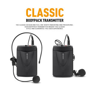 Système de microphone sans fil UHF Debra Audio D-120, micro-casque/micro-cravate, réduction de bruit, lumières LED, métal, OEM, KTV - Product Image 5