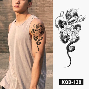 Tatuaje Temporal de Rosa Negra Sexy y a <span class=keywords><strong>la</strong></span> Moda - Adhesivo Corporal Impermeable <span class=keywords><strong>para</strong></span> Mujeres, Calcomanía Realista <span class=keywords><strong>para</strong></span> Brazos y Piernas, Diseño Floral - Product Image 4