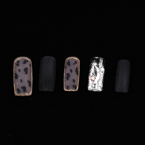 Ongles artificiels carrés moyens transparents en acrylique à pression pour manucure en salon - Product Image 2