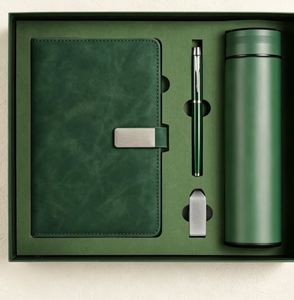 Pu Leather Notebook Sets Bottle Customizable Luxury <b>A5</b> <b>Diary</b> Note Book Gift Box With Pen and Usb - Product Image 4