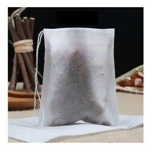 Teabags Biodegradable Non Woven Tea Bag Drawstring Eco-Friendly Filter Empty Tea Bags Loose Leaf Tea Powder Herbal Medicine