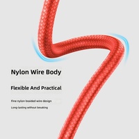 Porte-clés tressé en nylon 3-en-1 : Câble de données à chargement rapide et transfert de données, portable, USB Type-C/Android pour recharge de téléphone