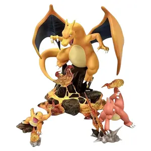 NEW Pokemone Charizard Evolution Group cartoon pvc model toy statue figurine anime Charmander action figures