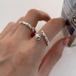 S925 Sterling Silver Irregular Lava <b>Ring</b> For Women <b>Open</b> Index Finger Minimalist Design Everyday Wear Jewelry - Product Image 2