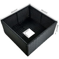 Jardinière carrée personnalisée en rotin PE pour base de poteau de boîte aux lettres, pot de fleurs d'extérieur en rotin pour poteau de courrier