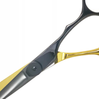 Nouvelles Ciseaux de Coiffure Professionnels Bicolores en Acier Inoxydable à Haute Teneur en Carbone avec Logo Personnalisé et Lames Tranchantes
