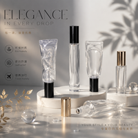 Flacon en verre de luxe pour sérum et parfum, rechargeable, texturé, torsadé, irrégulier, 5ml, 10ml, 20ml, 30ml