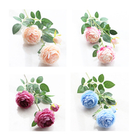 Bouquet de fleurs pivoines artificielles en soie, pièces, Vintage pour décoration de mariage