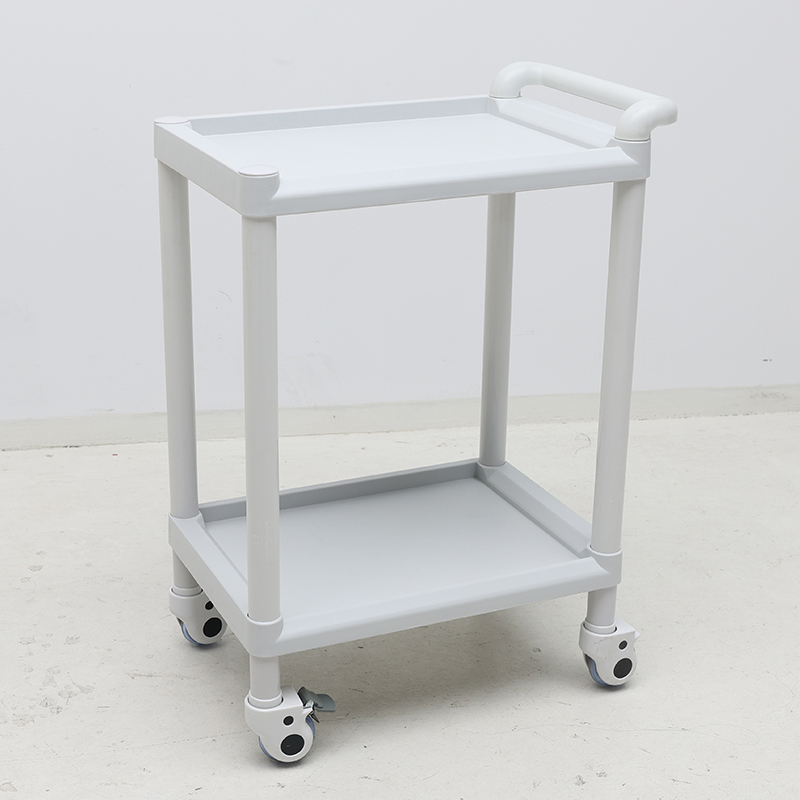 MN-101A  Economical High Quality Hospital Double Layer Plastic Trolley for Sale