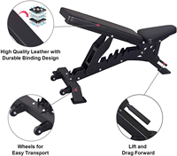 Banc de musculation réglable DINUO, robuste, inclinable et déclinable, pour la salle de sport, la maison et le studio de fitness