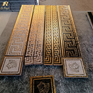 Azulejos de borde decorativo interior de pared mate dorado de lujo Springletile, materiales de construcción Foshan, <span class=keywords><strong>azulejo</strong></span> de esquina de cerámica para sala de estar - Product Image 3