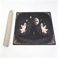 Ensemble de tapis de mahjong KXXL Premium sur le thème d'Halloween avec des motifs de fantômes et de sorcières pour une décoration de table d'intérieur effrayante et un jeu amusant
