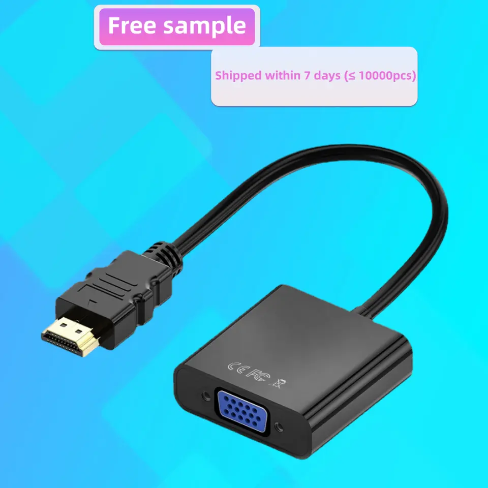 High Quality cheap price 1080P 60HZ HDMI to vga male to famale Adapter monitor without audio