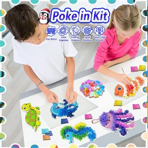Kit de Arte <span class=keywords><strong>Poke</strong></span> para Niños de 4 a 10 Años, Tablero de Dibujo de Plástico ABS, Manualidad sin Desorden, Regalo Educativo para Niños y Niñas (Océano, Flor) - Product Image 2