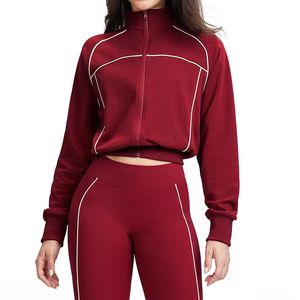 Chaqueta Deportiva Holgada con Cuello Alto para Mujer, Otoño, Manga Larga y Cremallera, Informal y Cómoda para Correr y Hacer Ejercicio - Product Image 4