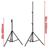 Équipement de photographie Lightstand Portable Flexible Support Selfie Live Streaming Support Trépied, 20cm,160cm,190cm,210cm,240cm Boîte