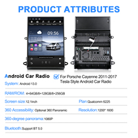 Radio multimedia para coche Navihua con nuevo diseño, pantalla de 12.1'', Android, Carplay, DSP, GPS y reproductor estéreo para Porsche Cayenne 2011-2017