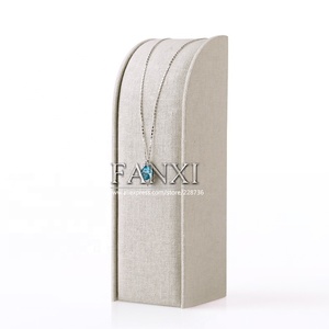FANXI-Colgante de lino blanco cremoso para exhibición de Joyas, <span class=keywords><strong>expositor</strong></span> de collares para mostrador - Product Image 4