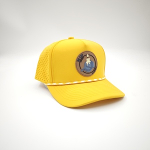 Gorra de béisbol/golf de 5 paneles de poliéster Dobby Dot de alta calidad, ajustable, con soporte para tee y cierre snapback para correr - Product Image 4