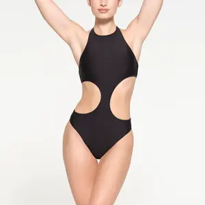 厂家批发新款夏季女式连体泳衣露背单激肽泳衣