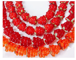 Cuentas de Cristal de Vidrio Soplado a Mano, Forma de Bayas Rojas, Uvas, Frambuesas - Product Image 6
