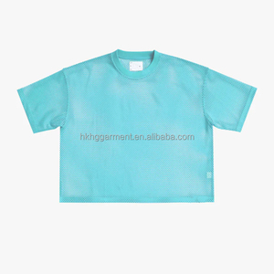 เสื้อตาข่ายแฟชั่นลำลองแบบสั่งทำทรงบ็อกซี่ เสื้อฟุตบอล เสื้อเจอร์ซีย์ตาข่ายแบบครอป เสื้อซีทรู เสื้อกีฬาสำหรับผู้ชาย - Product Image 3
