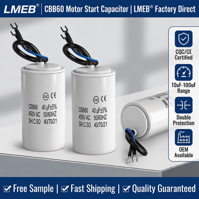 CBB60 40UF 450V AC Motor Capacitor 50/60HZ 40 70 21 Motor Starting Water Pump Capacitor for Washing Machine Water Pump