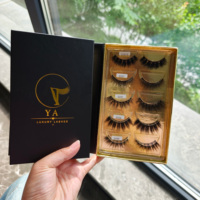 Faux cils en bande de 15 mm, naturels, multi-paires (5 paires), volume 3D, faits à la main, fibres PBT coréennes, vente en gros