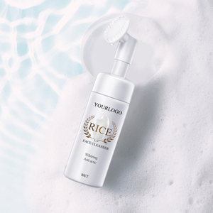 150ml di riso schiumogeno per il viso con testina a spazzola Anti Acne profonda pulizia dei pori che si restringe il viso per lavare il viso sbiancante riso detergente per il viso - Product Image 2