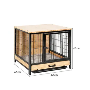 Großhandel große hölzerne Hundehütte Käfig mit Metall tür schwere Hunde käfige Kiste zu verkaufen