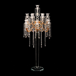 13 Arms Gold Finish Metal Arms Crystal Wedding <strong>Candelabra</strong> MH-Z0201 - Product Image 2