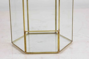 Latón dorado <span class=keywords><strong>casa</strong></span> verde de vidrio de metal geométrica linterna - Product Image 5