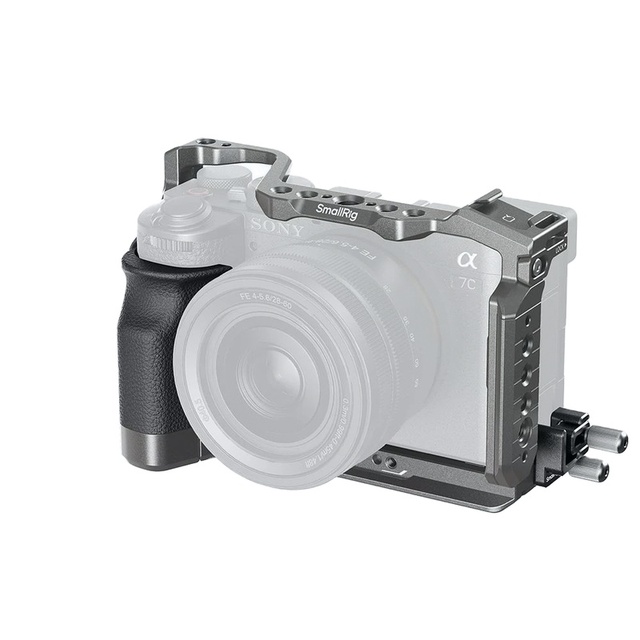 For SmallRig 5198 "HawkLock" Quick Release Cage Kit for Sony Alpha 7C II/7CR Featuring Silicone Handle Cable Clamp Camera Video