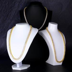 Krkc & Co Gold Diamond Bling Hiphop Iced Out Ketting Tennisketting 4*6Mm 22Inch 14K Wit Goud Ketting Kettingen Zirkoon Hals - Product Image 5