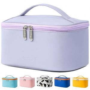 Free Sample Travel <b>Makeup</b> Bag With 5 Removable <b>Cases</b> Large Cosmetic <b>Case</b> Make up Organizer With Strap and Multiple Storage - Product Image 4