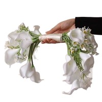 Bouquet de mariage en fleurs de lys calla, tulipe et perles, chaîne de fleurs, accessoires photo pour cérémonie de fiançailles
